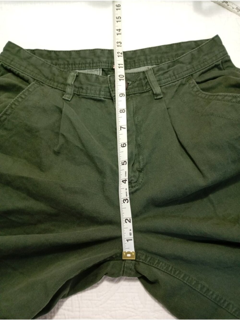Free People Womens Green Relaxed Fit Cotton Pants Size 29 Button & Zip Closure - Picture 10 of 12